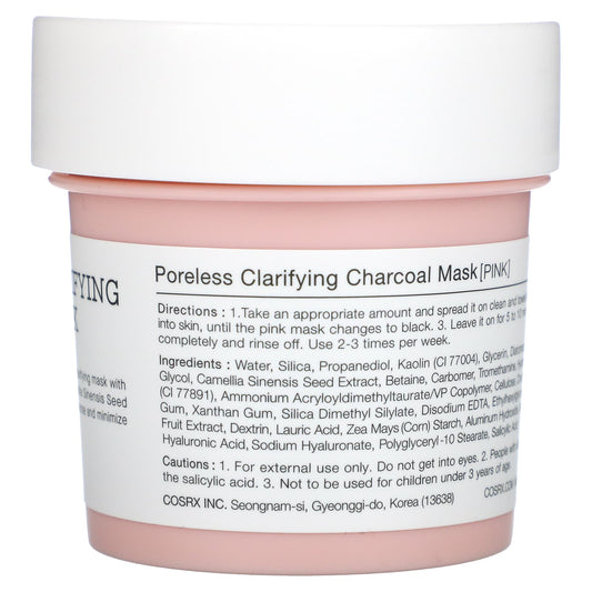 Cosrx, Poreless Clarifying Charcoal Mask, Pink (110 g)