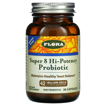 Flora, Super 8 Hi-Potency Probiotic, 42 Billion Cells Capsules