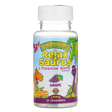 KAL, Dinosaurs, Relax-a-Saurus, L-Theanine Blend, Grape