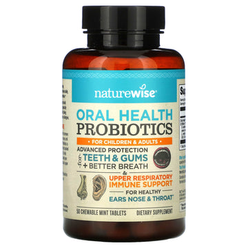 NatureWise, Oral Health Probiotics, For Children and Adults, Mint Chewable Tablets