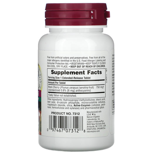 Nature's Plus, Herbal Actives, Black Cherry, 750 mg Tablets