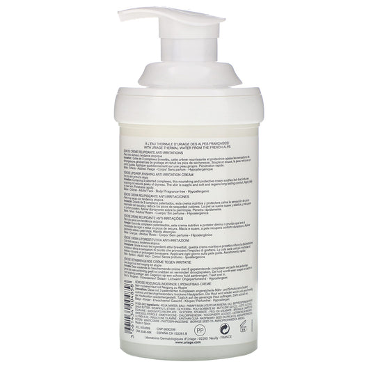 Uriage, Xemose, Lipid-Replenishing Anti-Irritation Cream, Fragrance-Free (400 ml)