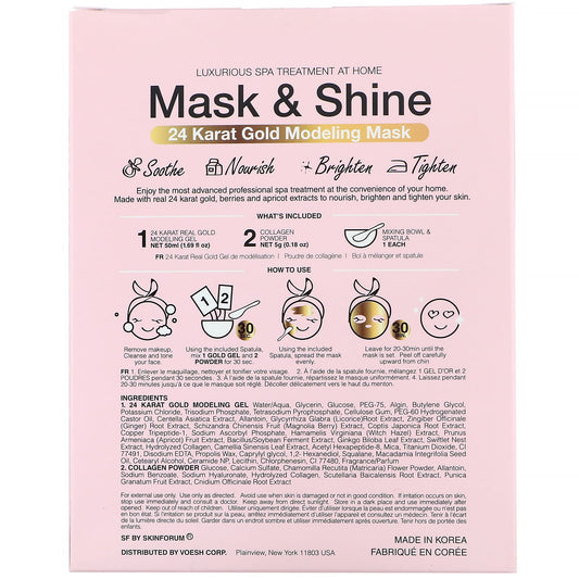 SFGlow, Mask & Shine, 24 Karat Gold Modeling Beauty Mask