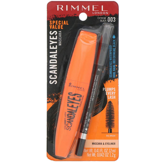 Rimmel London, Scandaleyes Mascara with Waterproof Kohl Kajal Liner, 003 Extreme Black