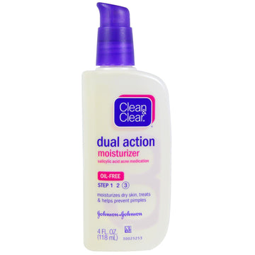 Clean & Clear, Dual Action Moisturizer, Salicylic Acid Acne Medication (118 ml)