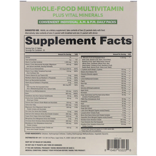 Dr. Mercola, Whole-Food Multivitamin A.M. & P.M. Daily Packs