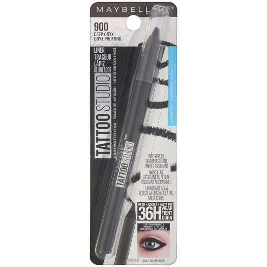 Maybelline, TattooStudio, Gel Eyeliner Pencil, 900 Deep Onyx