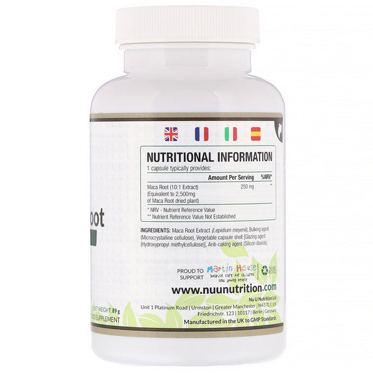 Nu U Nutrition, Maca Root, 2,500 mg, Vegan Capsules