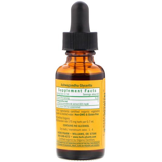 Herb Pharm, Ashwagandha, Alcohol-free,  (30 ml)