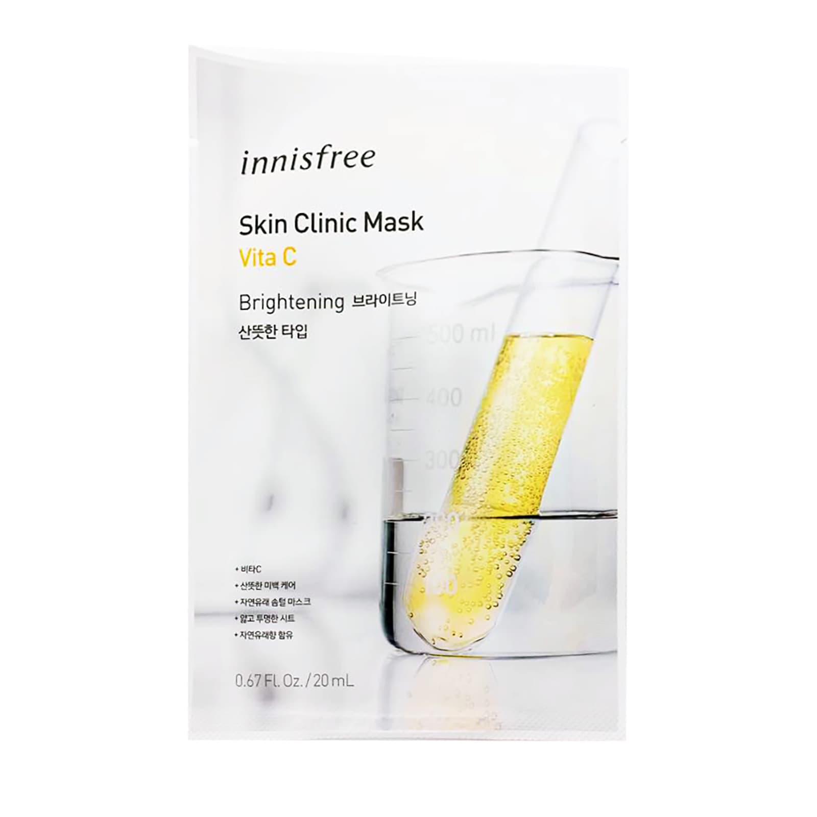 Innisfree, Skin Clinic Beauty Mask, Vita C, Brightening, 1 Sheet(20 ml)