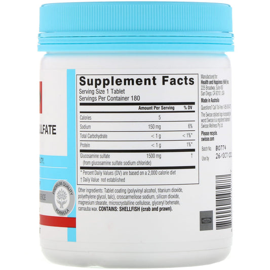 Swisse, Ultiboost, Glucosamine Sulfate, 1,500 mg