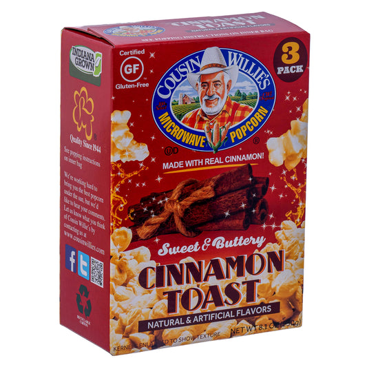 Cousin Willie’s Cinnamon Toast Microwave Popcorn, 2.7 oz