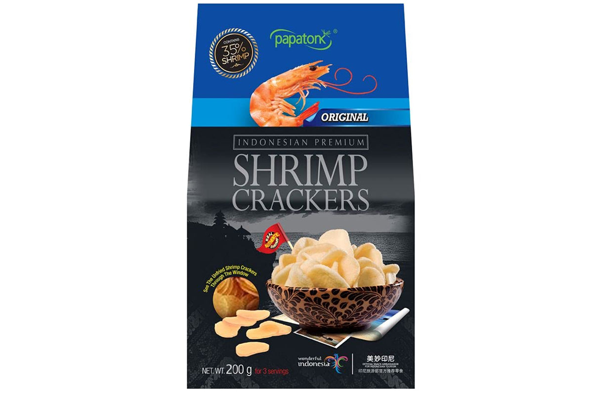 Papatonk Shrimp Crackers (Unfried/Uncooked/Raw) Real Authentic Shrimp Contains 35% Shrimp ORIGINAL NO MSG - (Pack of 1)