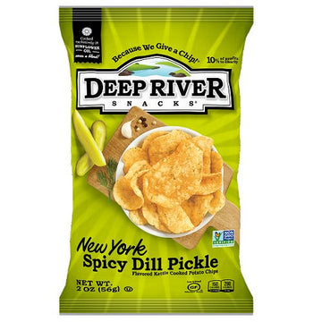 Deep River Snacks New York Spicy Dill Pickle Kettle Chips, 24 Ct