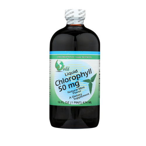 Chlorophyll w/Peppermint Liquid 16 FL Oz By World Organics