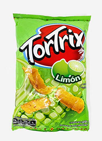 Tortrix Lime Corn Tortilla Chips Zesty and Salty Lemon Snack Food | Tortrix Limon Tortilla de Maiz Pasaboca De Limón Picante y Salad  (Pack of 6)