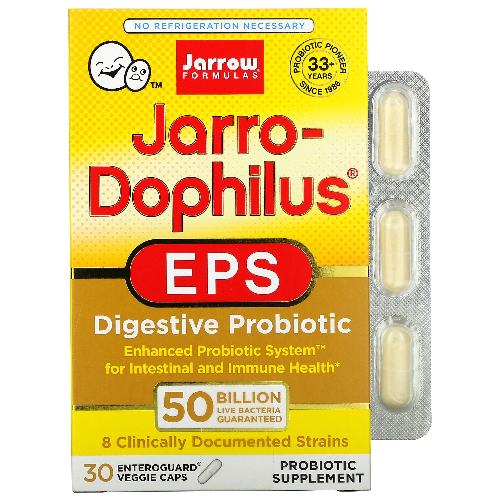 Jarrow Formulas, Jarro-Dophilus Eps, 50 Billion, Enteroguard Veggie Caps