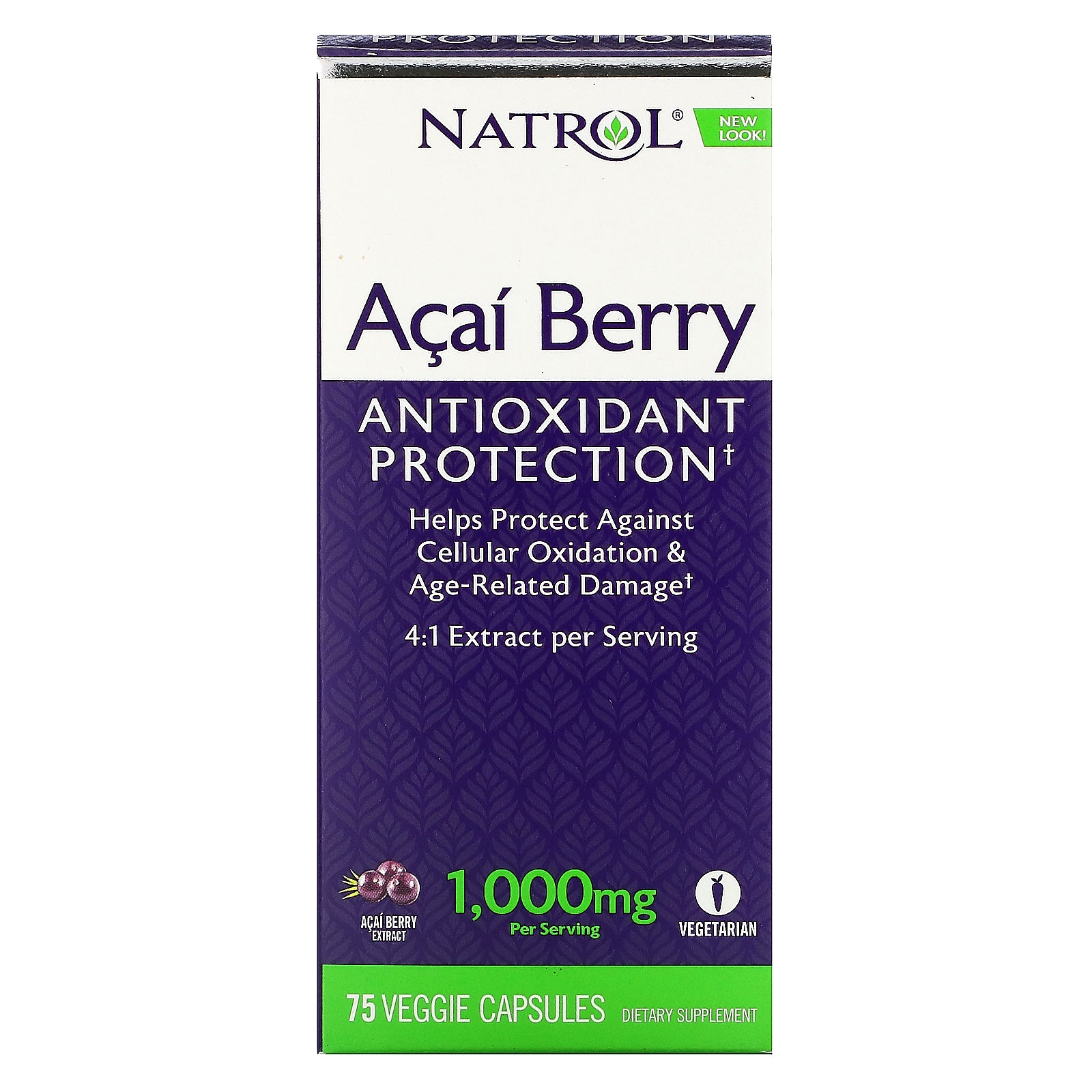 Natrol, Acai Berry, 500 Mg, Veggie Caps