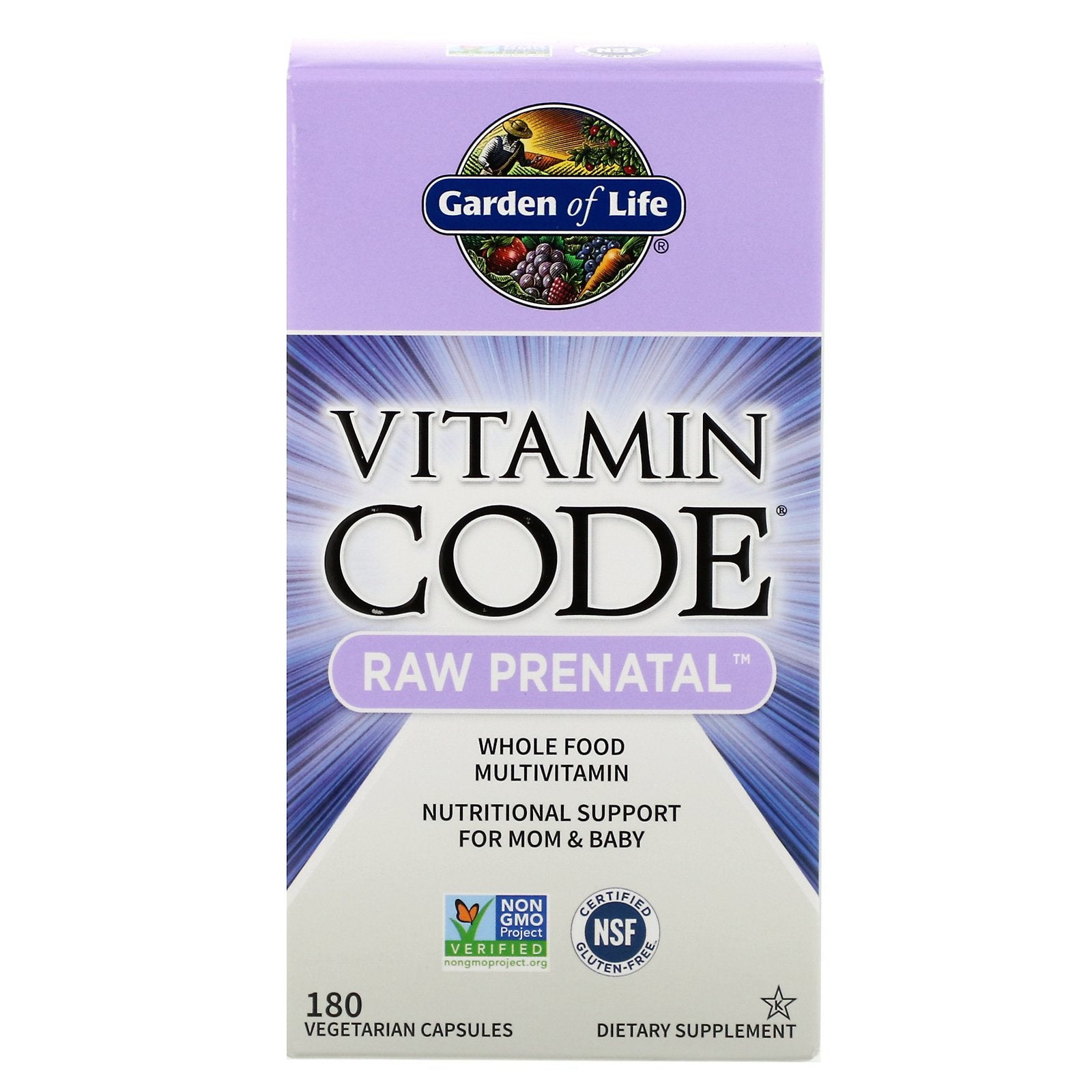 Garden of Life, Vitamin Code, RAW prenatal, Vegetarian Capsules