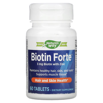 Enzymatic Therapy, Biotin Forte with Zinc, 3 mg,  Tablets
