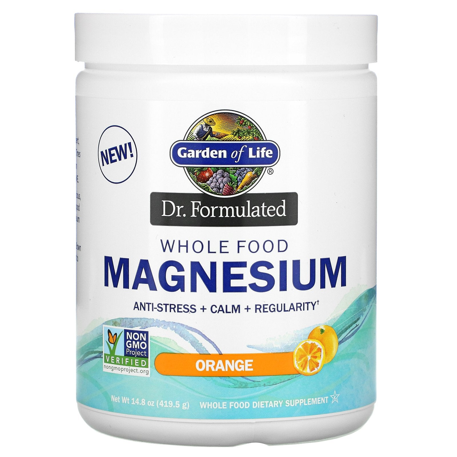 Garden of Life, Dr. Formulated, Whole Food Magnesium Powder, Orange