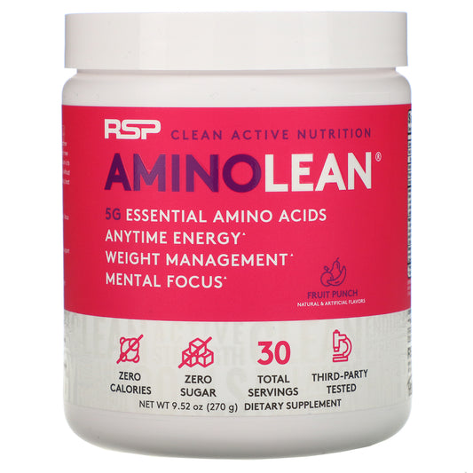 RSP Nutrition, AminoLean, Essential Amino Acids + Anytime Energy, 9.52 oz (270 g)