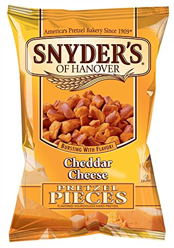 Snyders of Hanover Cheddar Cheese Pretzel Pieces, 6 per case.