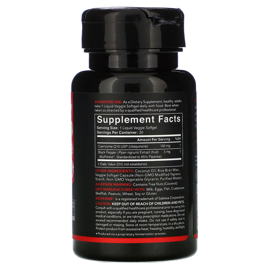 Sports Research, Coq10 With Bioperine & Coconut Oil, 100 Mg Veggie Softgels