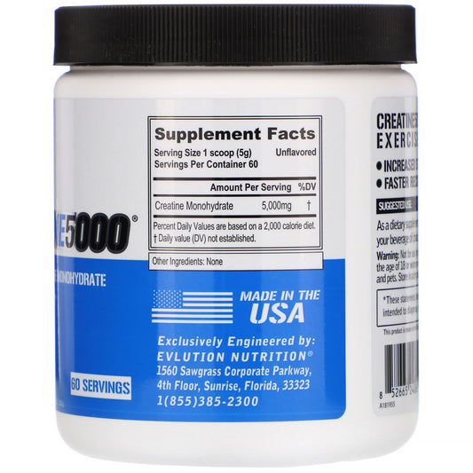 EVLution Nutrition, CREATINE5000, Unflavored (300 g)