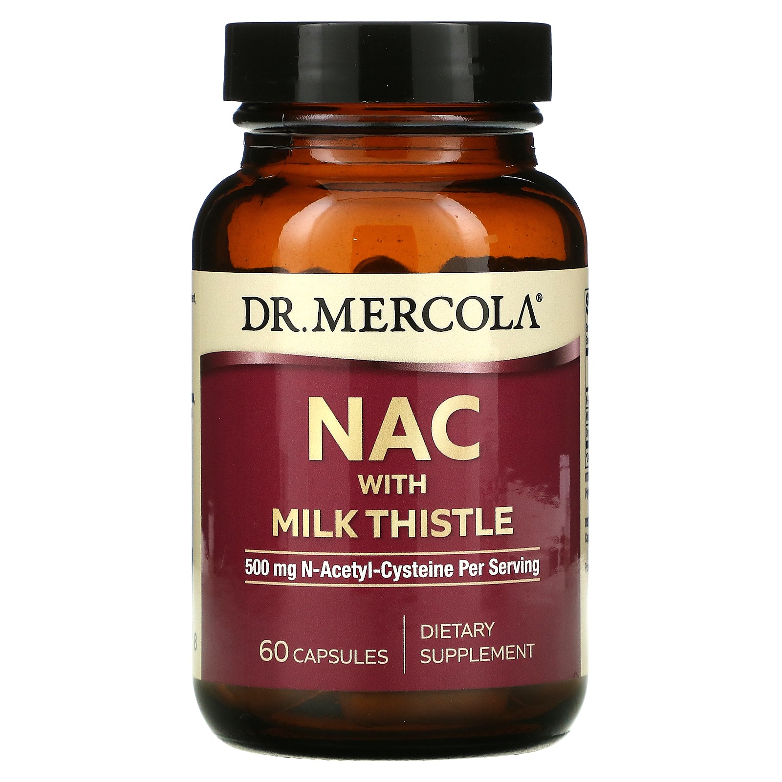 Dr. Mercola, NAC with Milk Thistle, 500 mg Capsules