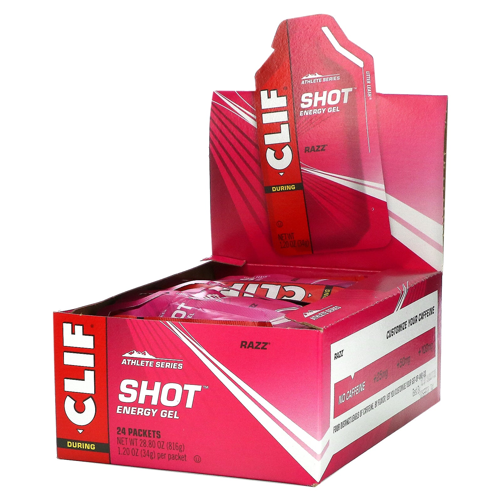 Clif Bar, Shot Energy Gel, Razz, 24 Packets, 1.20 oz (34 g) Each