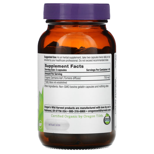 Oregon's Wild Harvest, Damiana, Gelatin Capsules