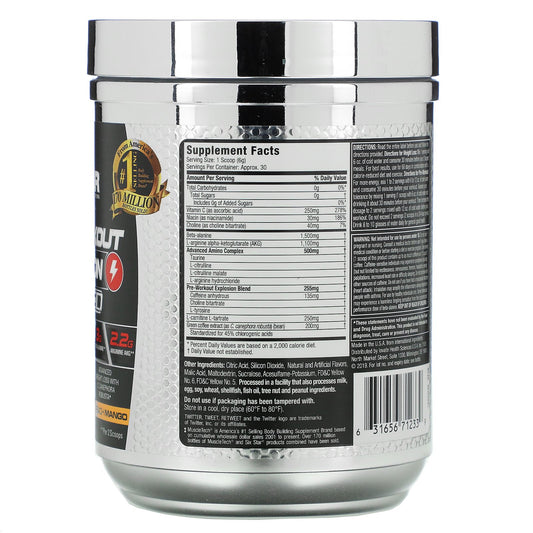 Six Star, Elite Series, Pre-Workout Explosion, Ripped, Peach Mango