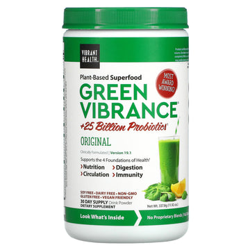 Vibrant Health, Green Vibrance +25 Billion Probiotics, Version 19.1