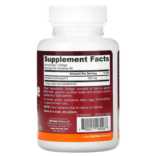 Jarrow Formulas, Pantethine