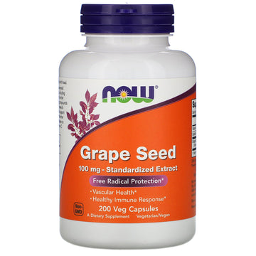 NOW Foods, Grape Seed, Standardized Extract, 100 mg Veg Capsules
