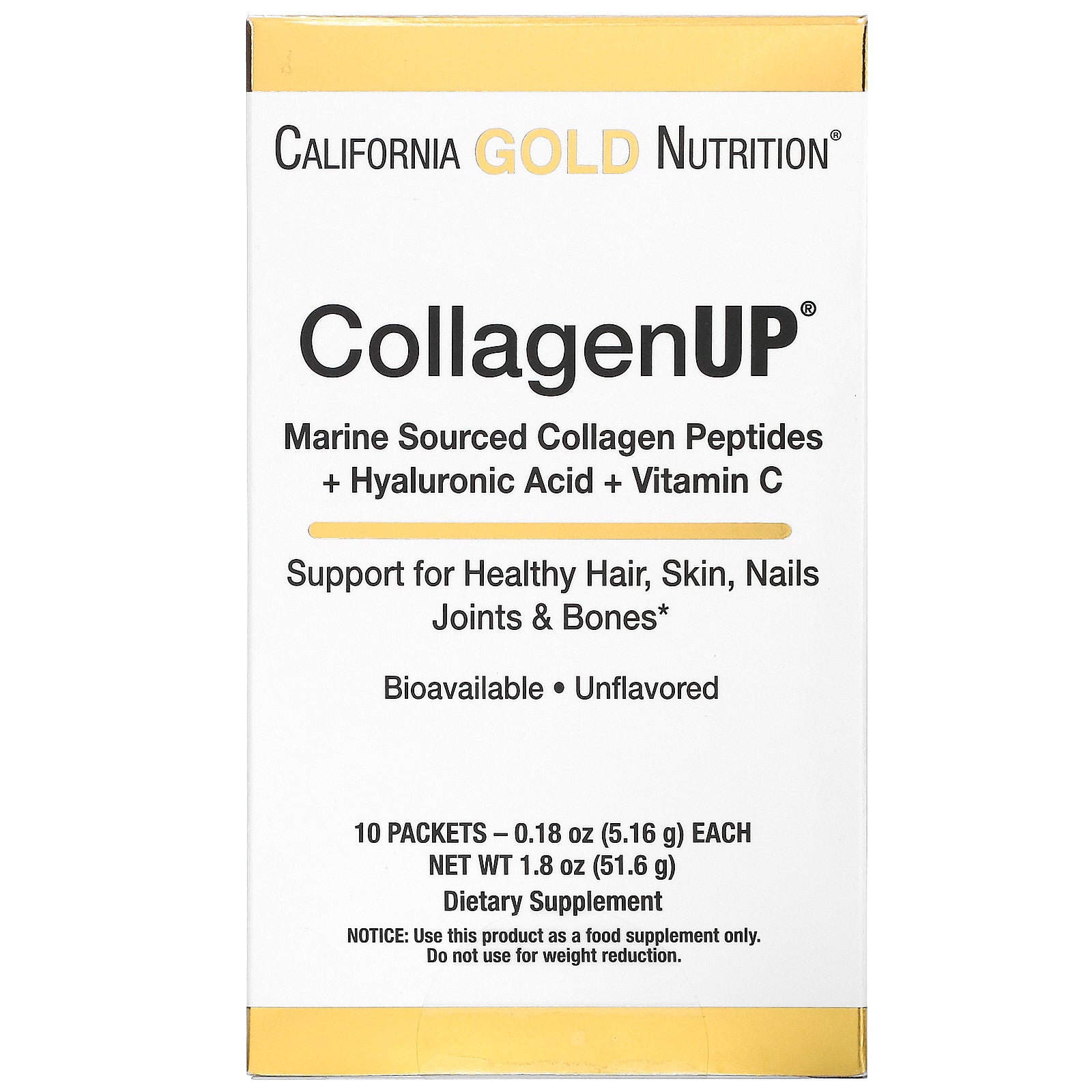 California Gold Nutrition, Collagenup, Unflavored,  0.18 Oz (5.16 G) Each