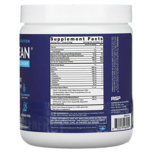 RSP Nutrition, AminoLean, Recovery, Blue Raspberry