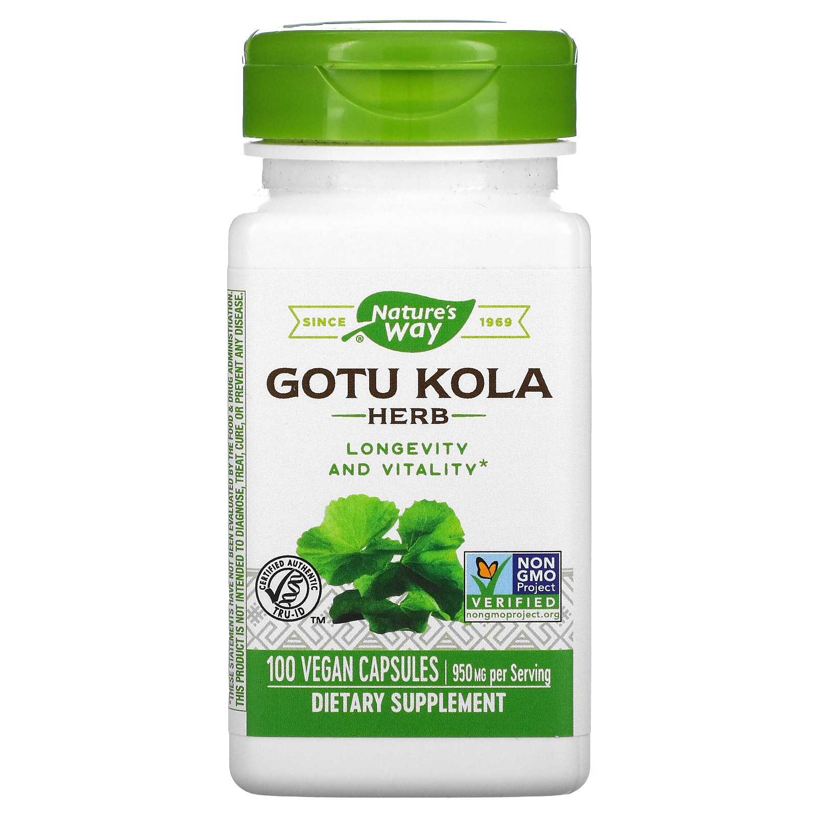 Nature's Way, Gotu Kola Herb, 475 mg, Vegan Capsules