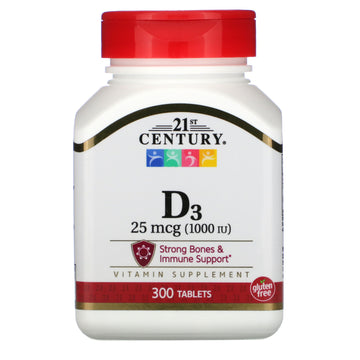 21st Century, Vitamin D3, 25 mcg (1,000 IU), Tablets