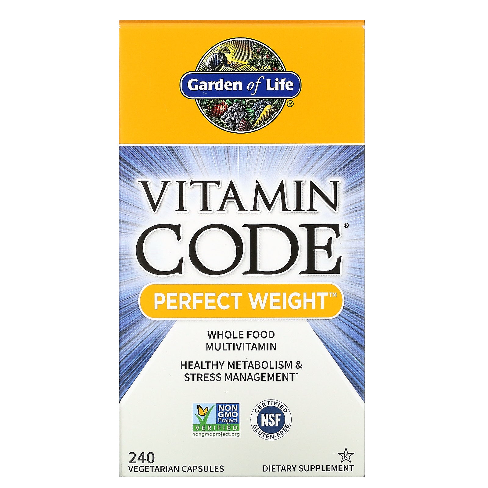 Garden Of Life, Vitamin Code, Perfect Weight, Vegetarian Capsules
