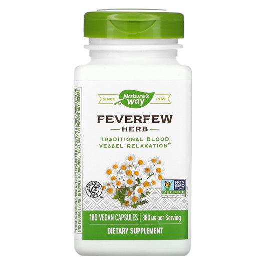 Nature's Way, Feverfew Herb, 380 mg, Vegan Capsules