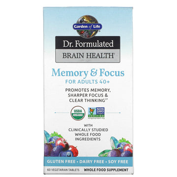 Garden of Life, Dr. Formulated Brain Health, Memory & Focus for Adults 40+