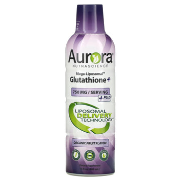 Aurora Nutrascience, Mega-Liposomal Glutathione+, Plus Vitamin C, Organic Fruit, 750 mg