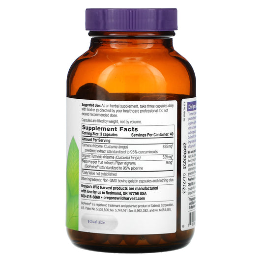 Oregon'S Wild Harvest, Turmeric Gelatin Capsules