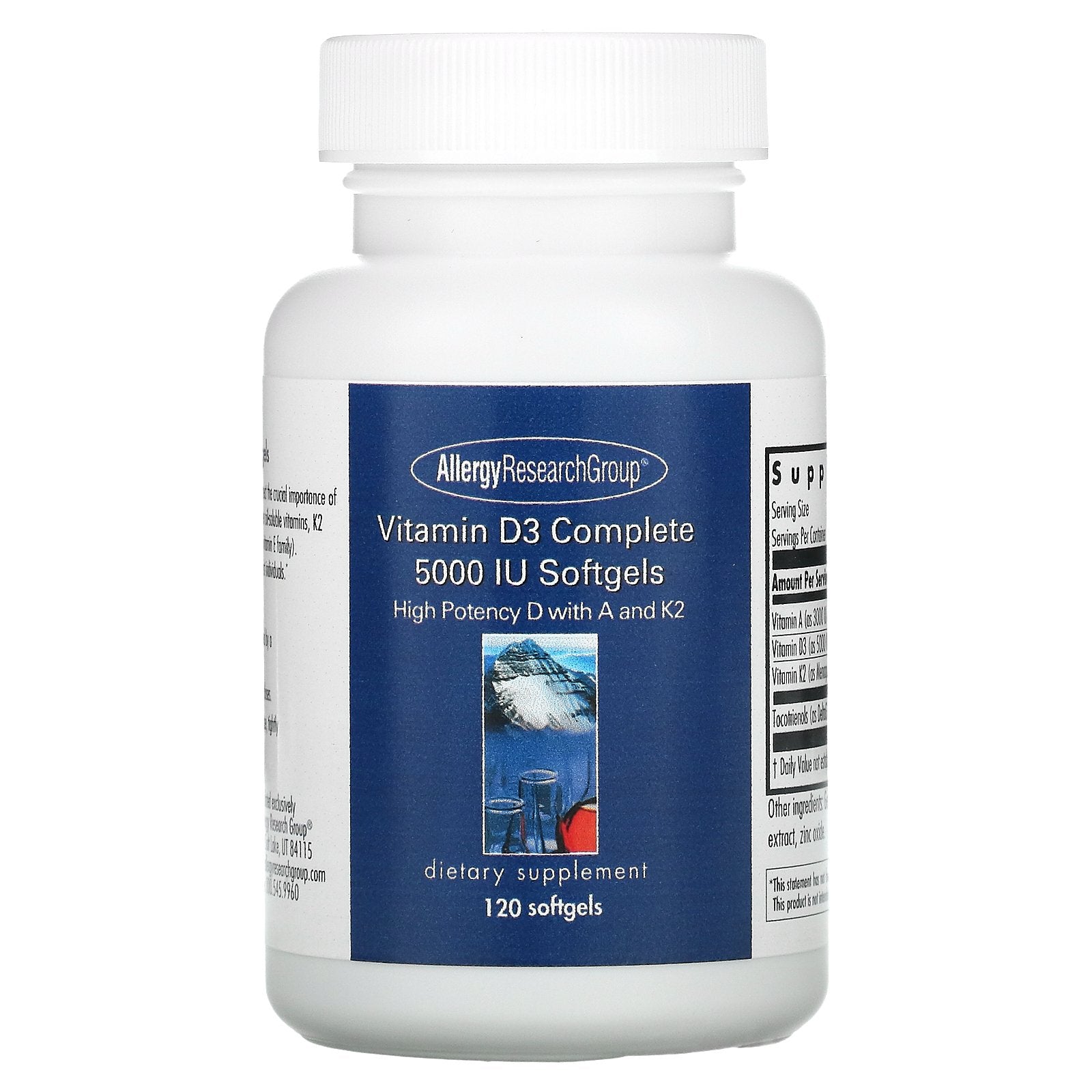 Allergy Research Group, Vitamin D3 Complete, 5,000 Iu,Softgels