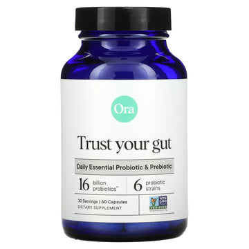 Ora, Trust Your Gut, Daily Essential Probiotic & Prebiotic, 16 Billion Capsules