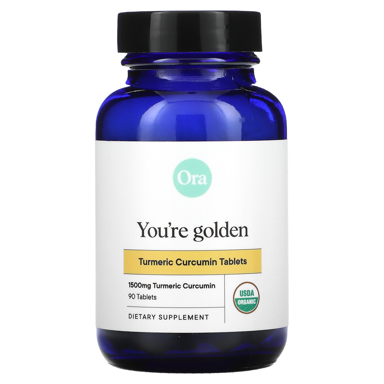 Ora, You'Re Golden, Organic Turmeric Curcumin, 500 Mg Tablets
