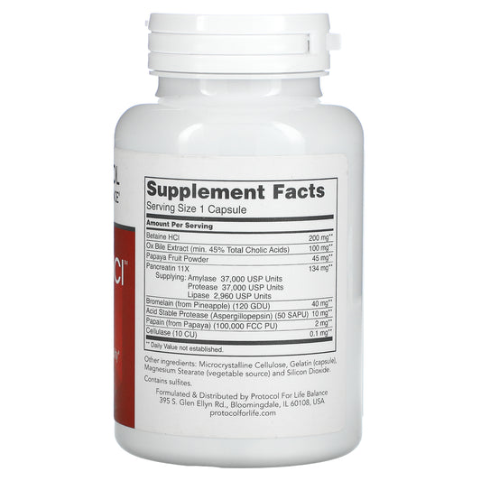 Protocol for Life Balance, Enzymes-HCI Capsules