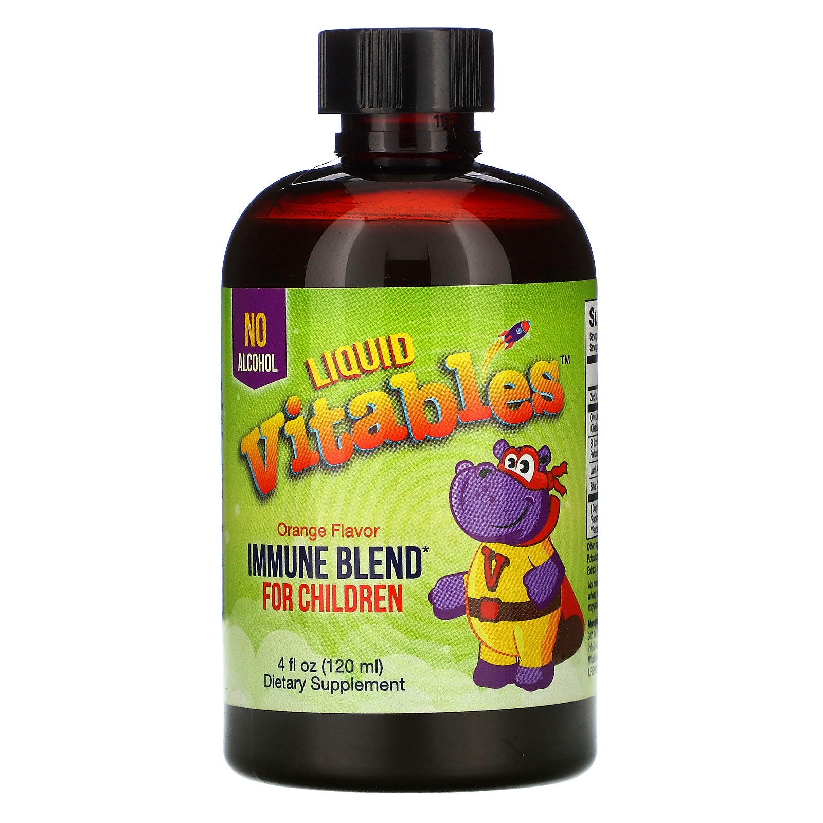 Vitables, Liquid Immune Blend for Children, No Alcohol, Orange Flavor